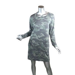 Jane & Delancey Women's Small Comfy Camo Dress with Pockets Long Sleeve Casual D